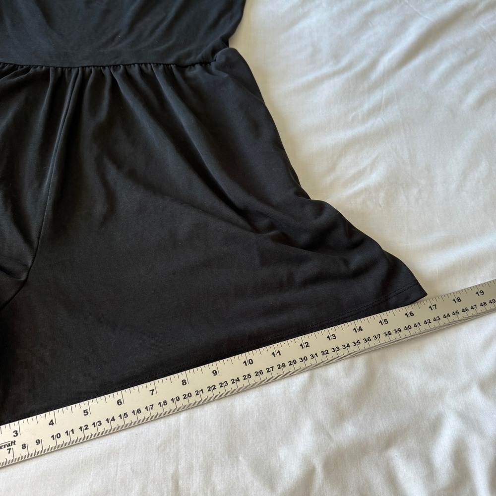 Black Tape Cami Romper Black Large Jersey‎ Knit Athleisure Preppy Twee Summer - Picture 11 of 13